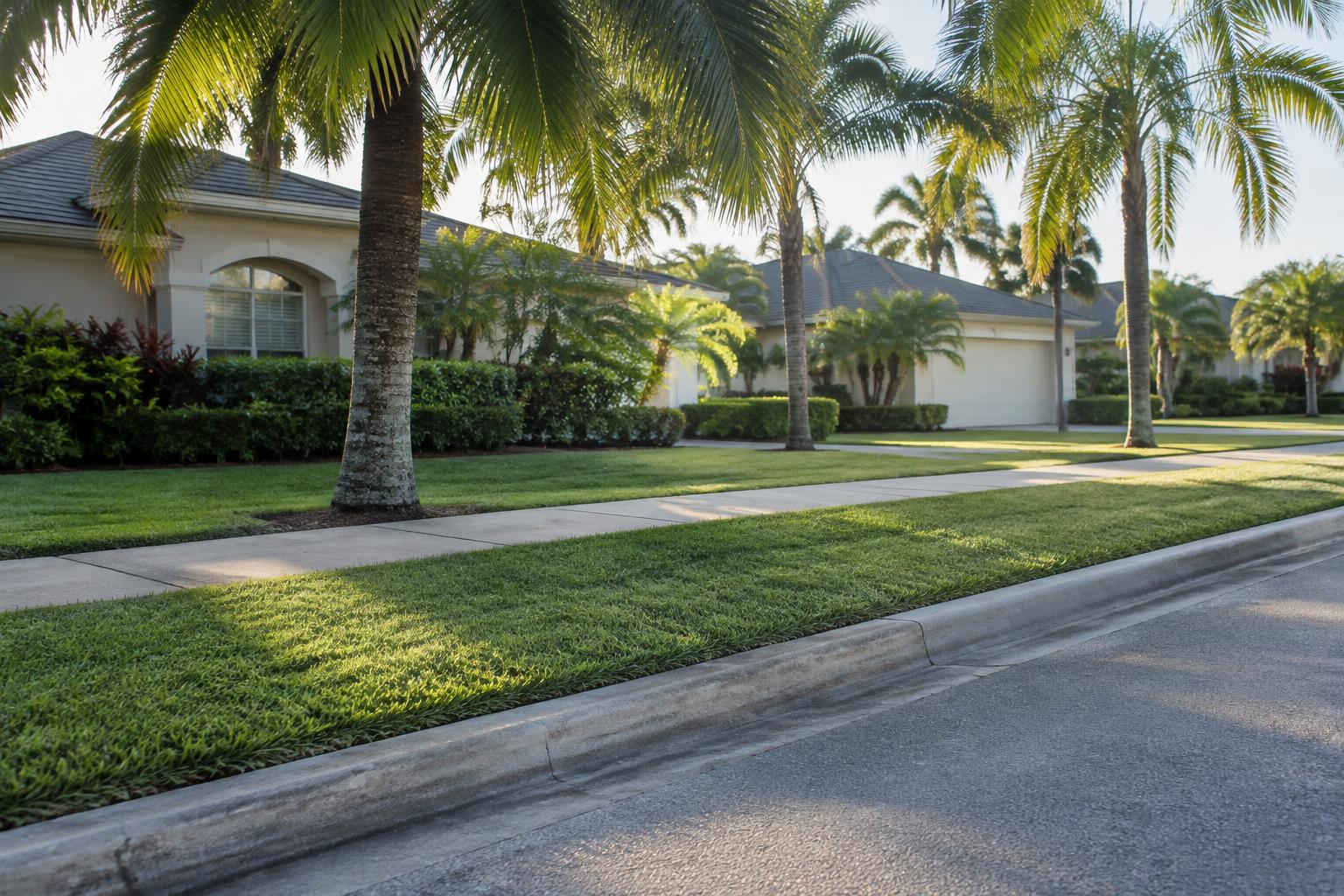 The same Fort Myers curb, empty and clear after a hauling pickup